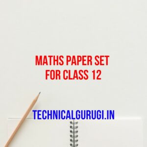 maths paper set for class 12