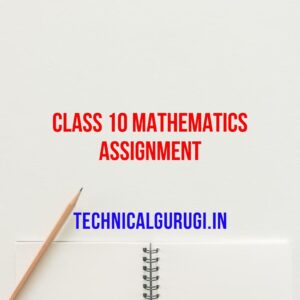 Class 10 Mathematics Assignment